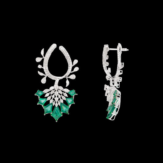 18K White Gold Diamond Jewellery - 4.85ct VVS-VS-HI with Colour Stones