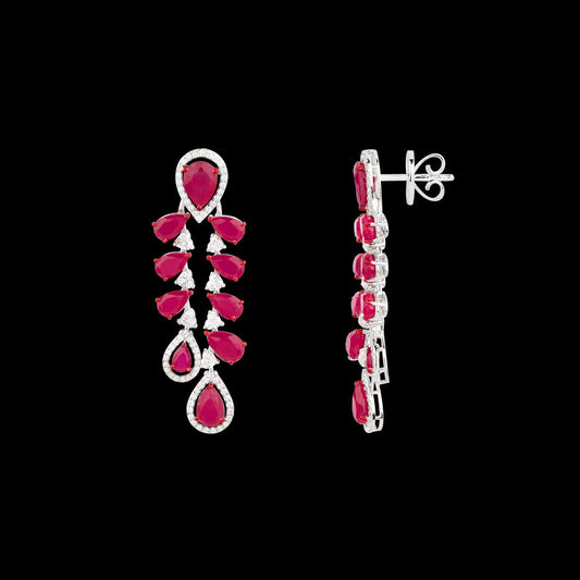18K White Gold Diamond Jewellery - 3.73ct VVS-VS-FG with Colour Stones