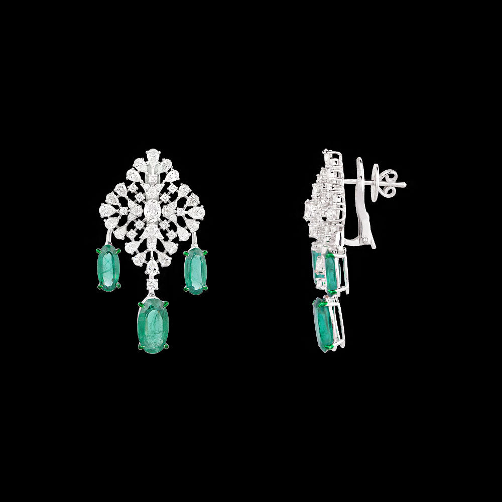 18K White Gold Diamond Jewellery - 5.49ct VS-SI-GH with Colour Stones