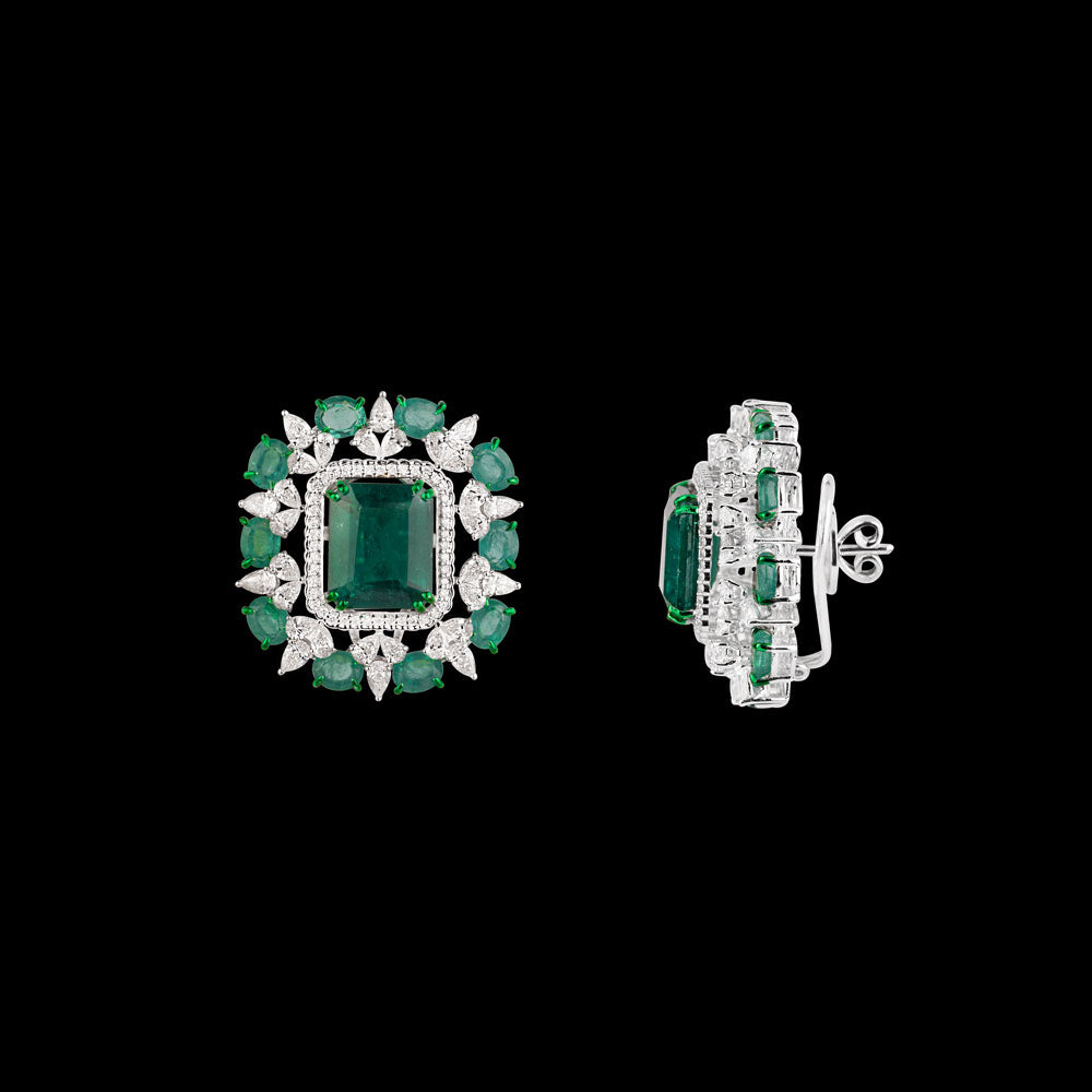 18K White Gold Diamond Jewellery - 4.43ct VVS-VS-FG with Colour Stones