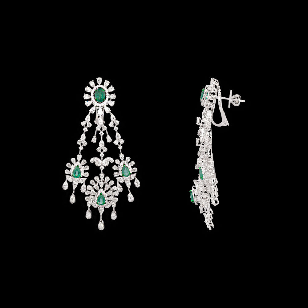 18K White Gold Diamond Jewellery - 11.868ct VS-SI-EF with Colour Stones