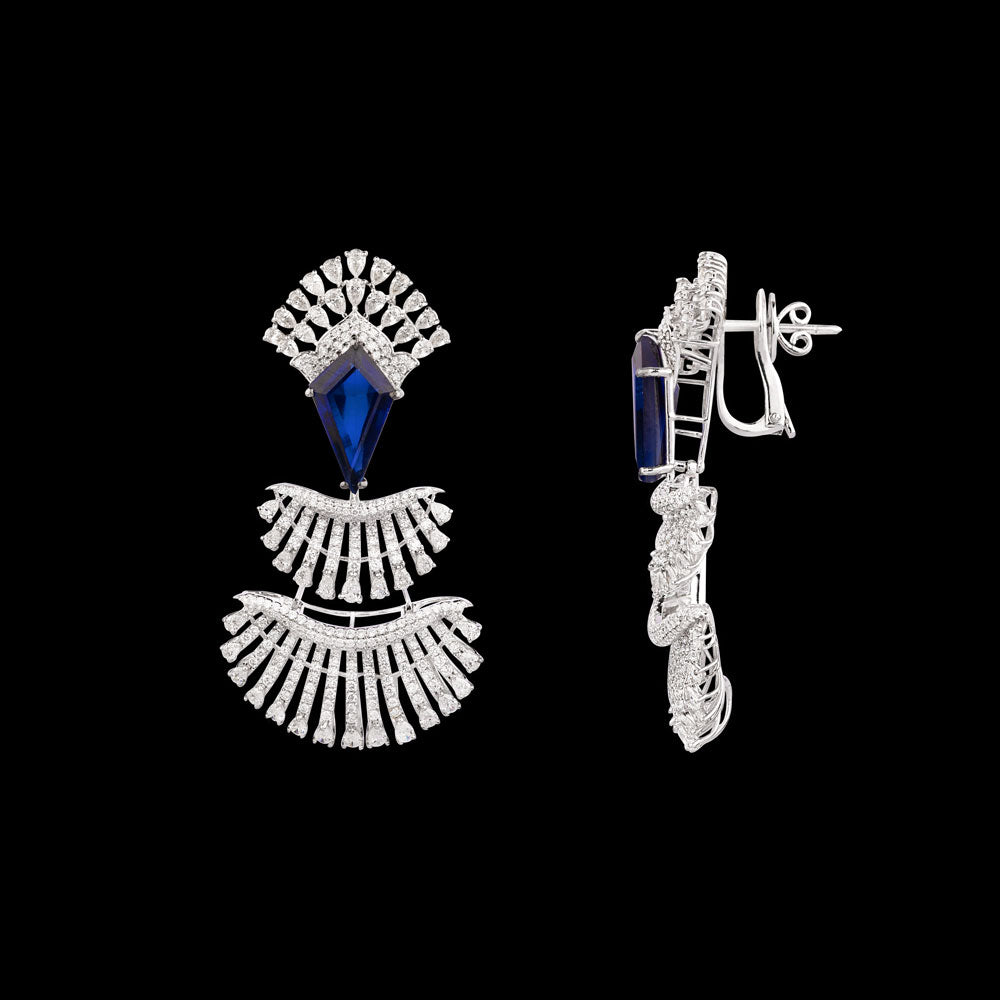 18K White Gold Diamond Jewellery - 9.1ct VS-SI-EF with Colour Stones