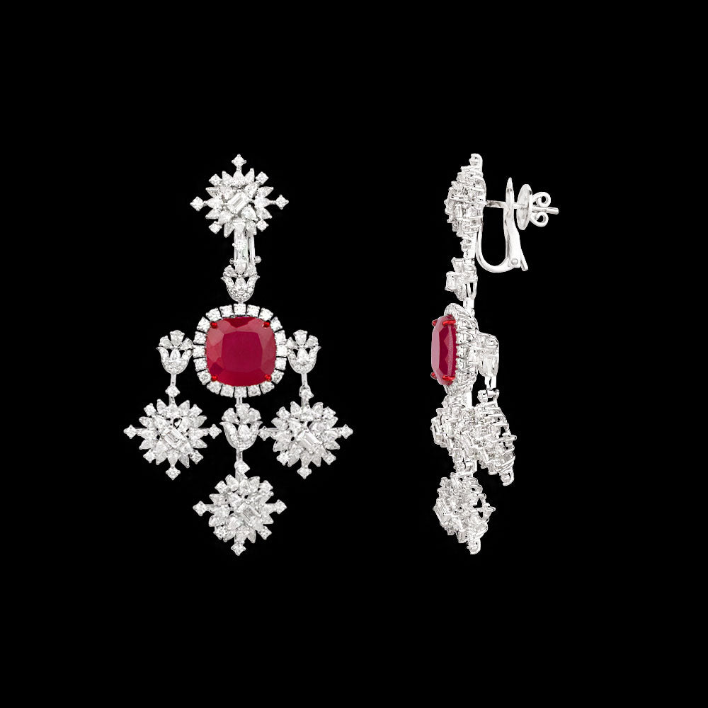 18K White Gold Diamond Jewellery - 13.71ct VS-SI-FG with Colour Stones