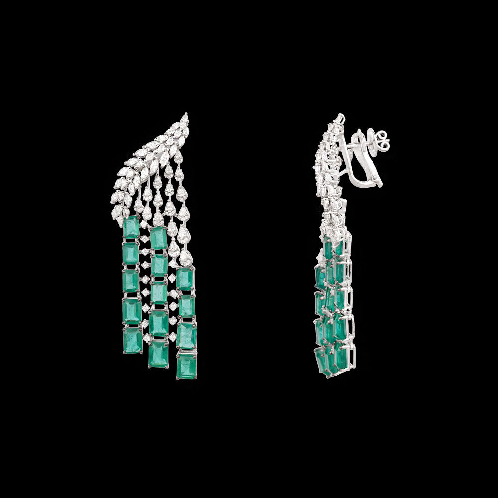 18K White Gold Diamond Jewellery - 6.909ct VS-SI-EF with Colour Stones