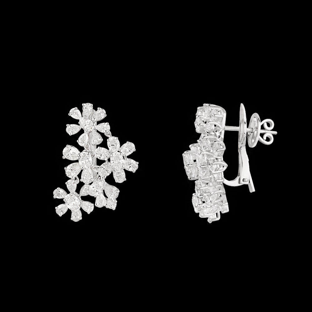 14K White Gold Diamond Earrings - 9.91ct VVS-EF