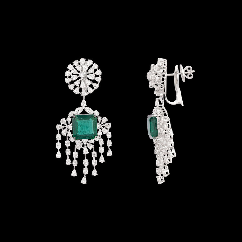 18K White Gold Diamond Jewellery - 9.9ct VVS-VS-EF with Colour Stones