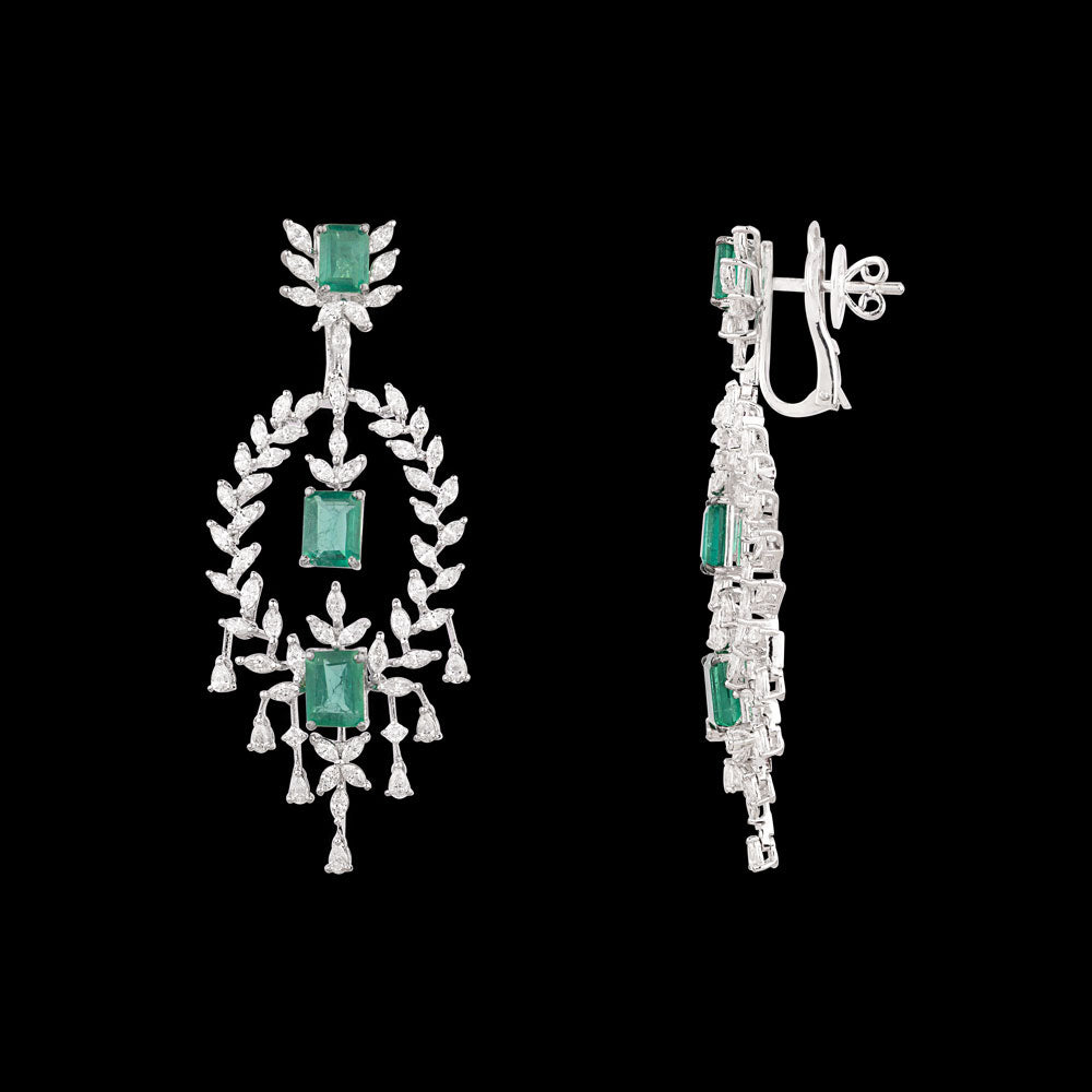 18K White Gold Diamond Jewellery - 5.58ct SI2-I1-GH with Colour Stones