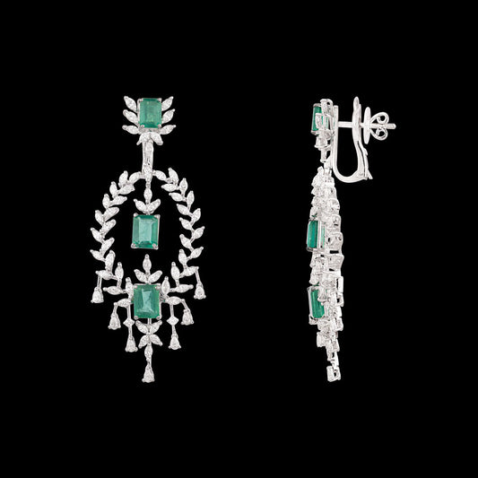 18K White Gold Diamond Jewellery - 5.58ct SI2-I1-GH with Colour Stones