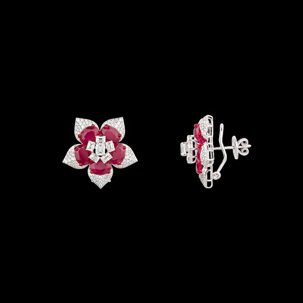 18K White Gold Diamond Jewellery - 4.218ct VS-SI-HI with Colour Stones