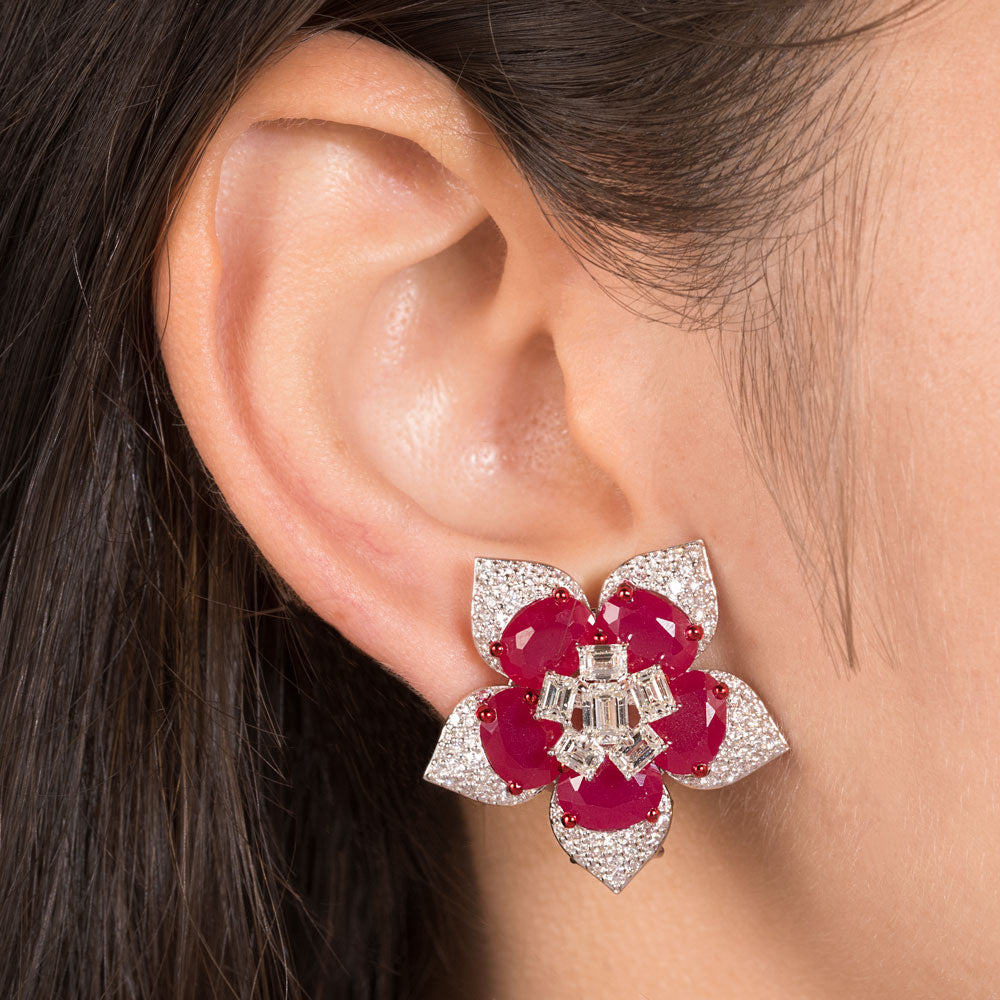 18K White Gold Diamond Jewellery - 4.218ct VS-SI-HI with Colour Stones