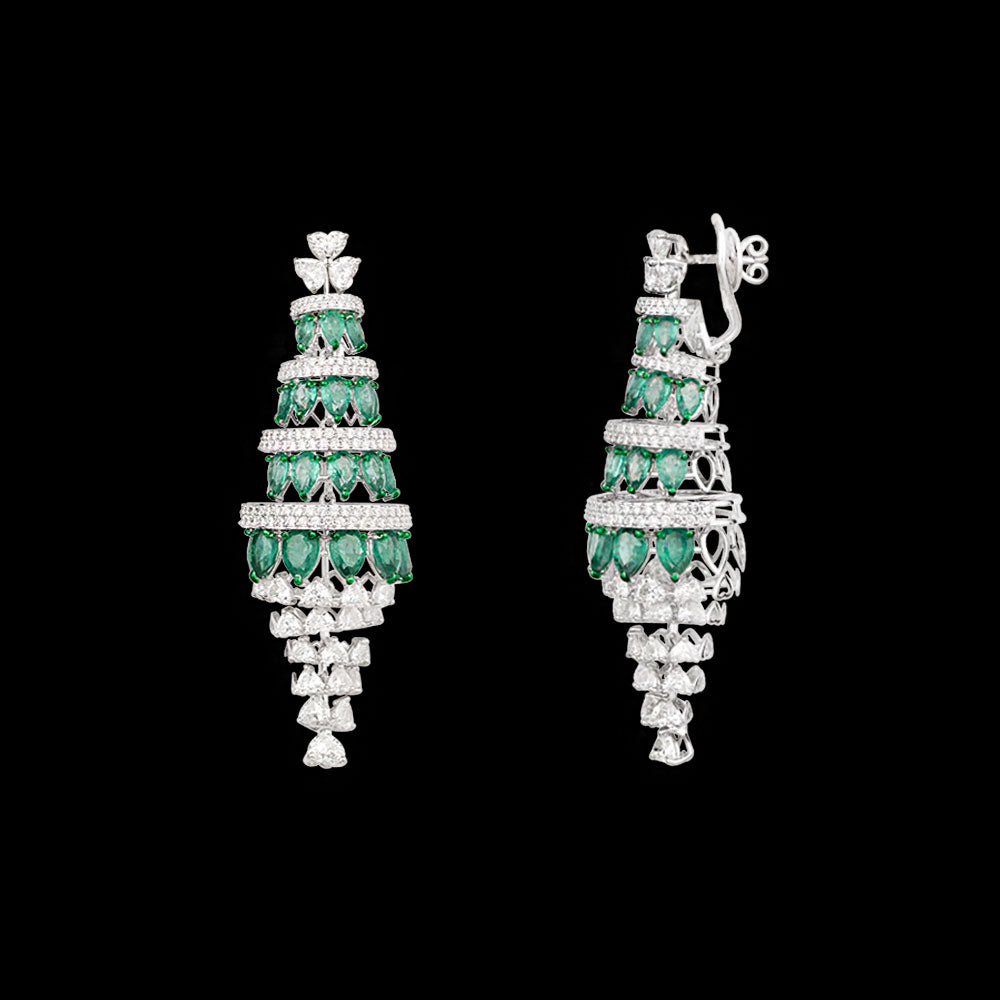 18K White Gold Diamond Jewellery - 13.594ct VS-SI-HI with Colour Stones