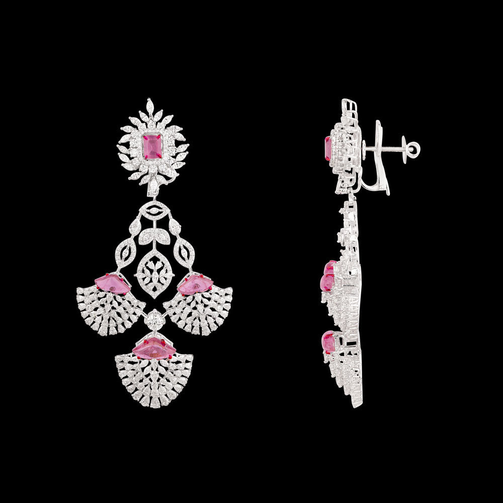 18K White Gold Diamond Jewellery - 15.475ct VVS-EF with Colour Stones