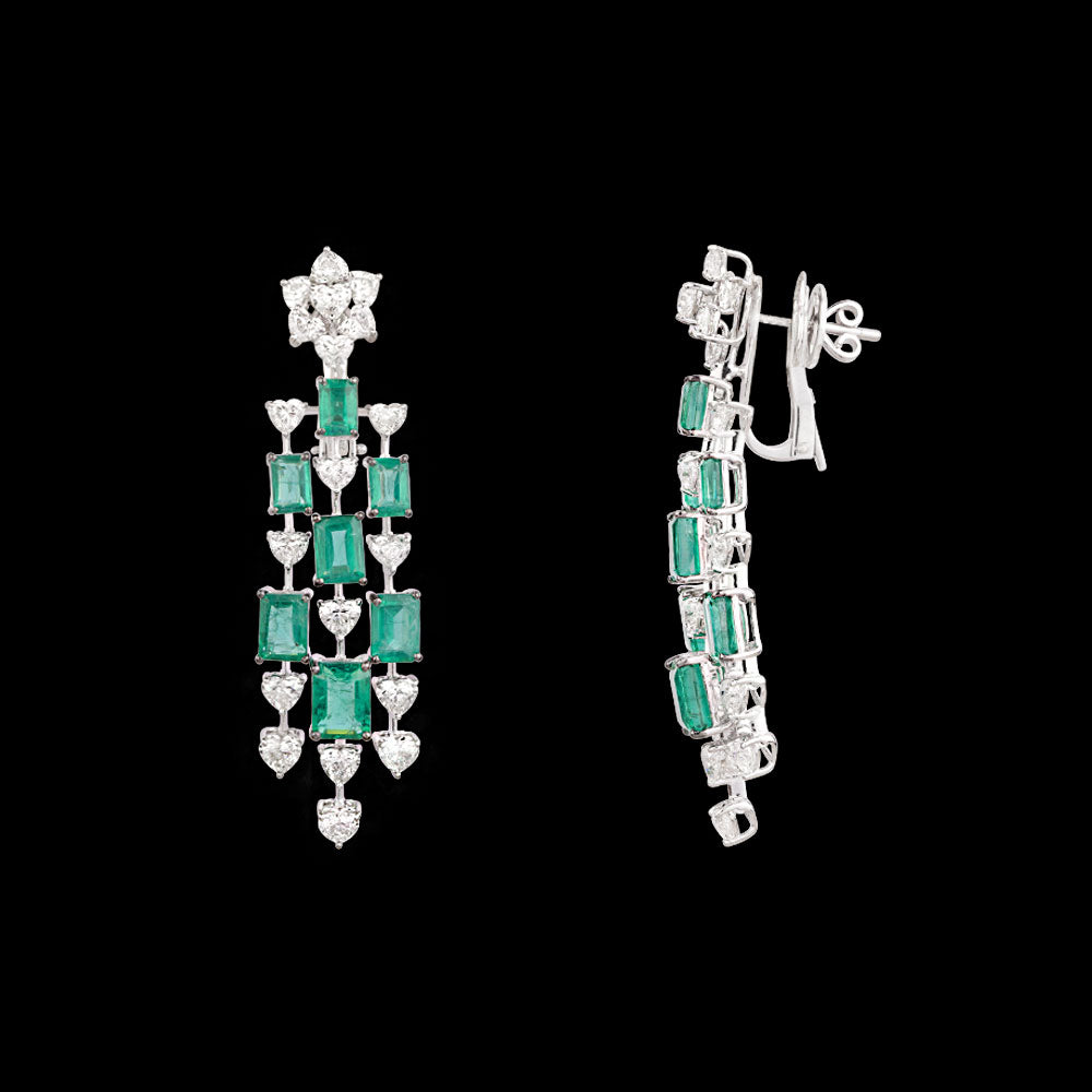 18K White Gold Diamond Jewellery - 8.28ct VVS-VS-FG with Colour Stones
