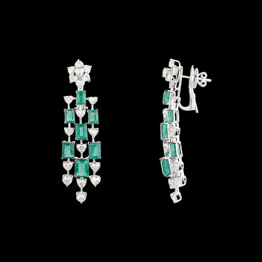 18K White Gold Diamond Jewellery - 8.28ct VVS-VS-FG with Colour Stones