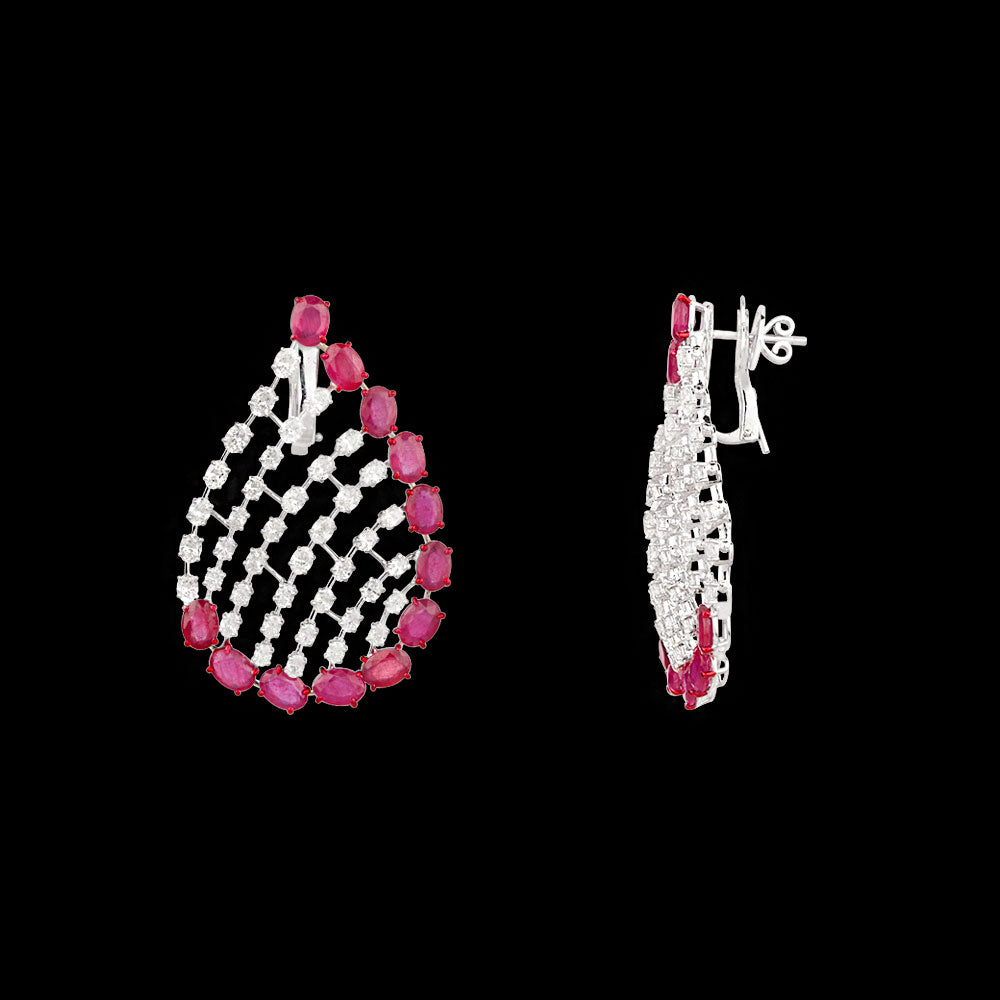 18K White Gold Diamond Jewellery - 8.66ct VVS-VS-HI with Colour Stones