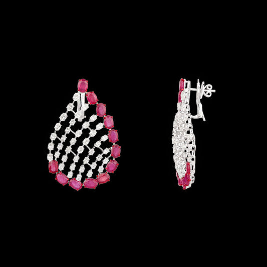 18K White Gold Diamond Jewellery - 8.66ct VVS-VS-HI with Colour Stones