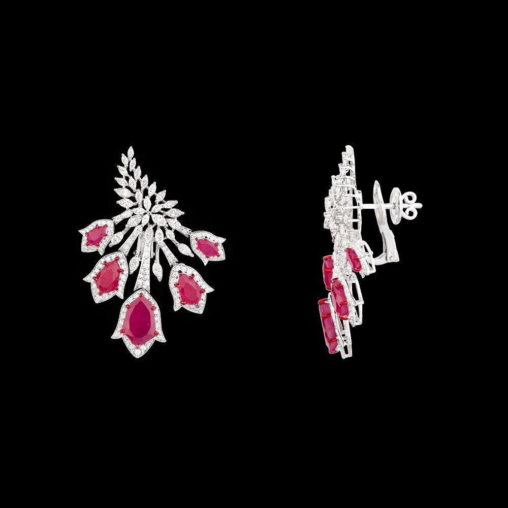 18K White Gold Diamond Jewellery - 5.006ct VS-SI-FG with Colour Stones