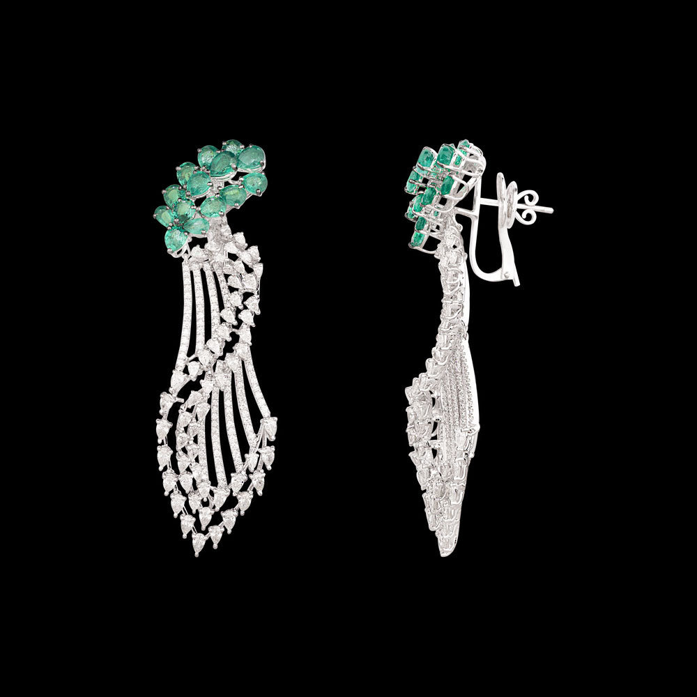 18K White Gold Diamond Jewellery - 8.786ct VVS-VS-FG with Colour Stones