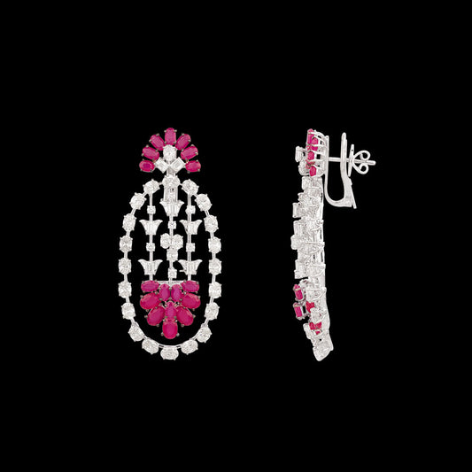 18K White Gold Diamond Jewellery - 13.33ct VVS-VS-HI with Colour Stones