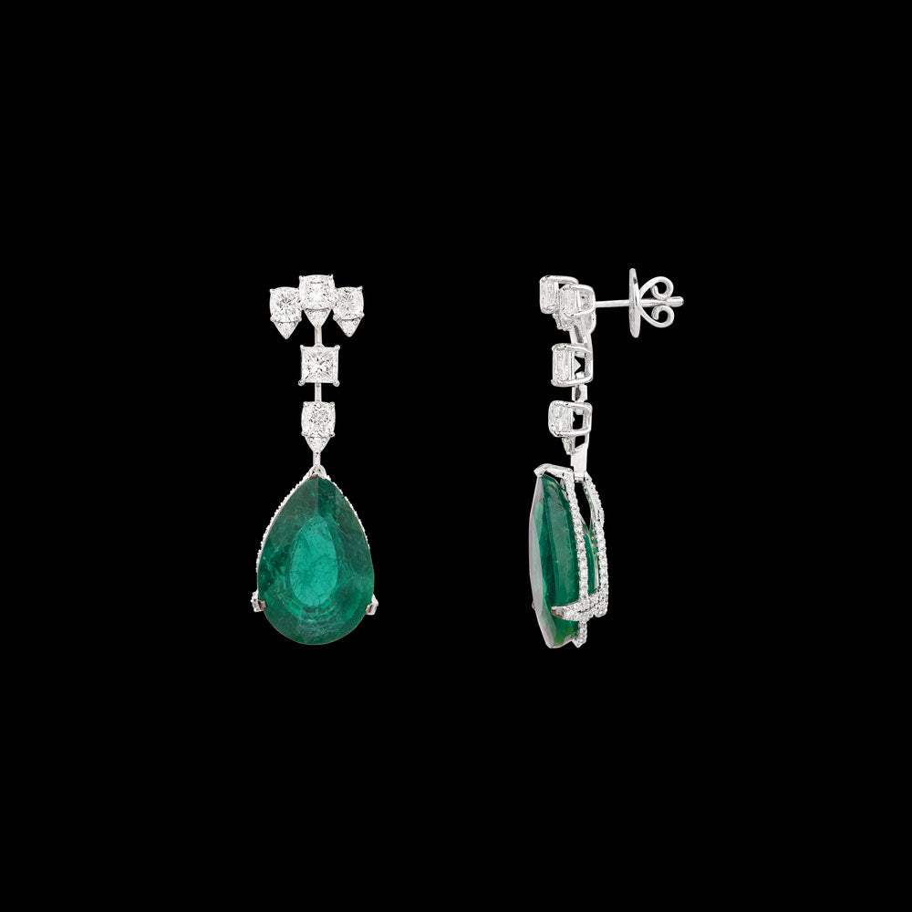 18K White Gold Diamond Jewellery - 5.907ct VVS-VS-FGH with Colour Stones