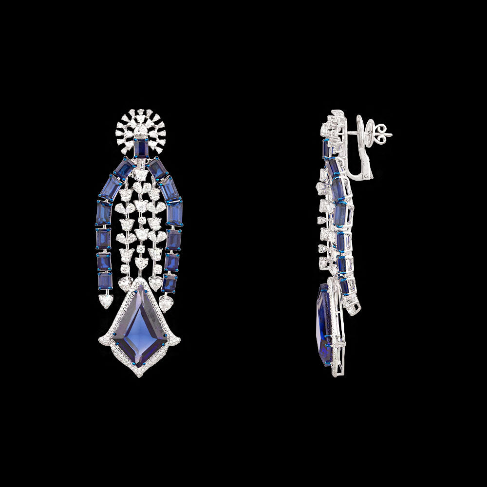 18K White Gold Diamond Jewellery - 8.205ct VS-SI-FG with Colour Stones