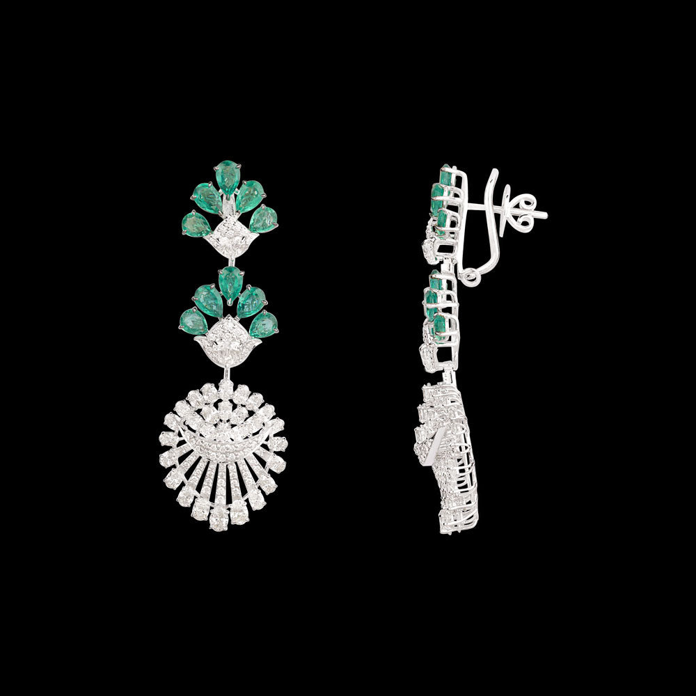 18K White Gold Diamond Jewellery - 6.605ct VVS-VS-HI with Colour Stones