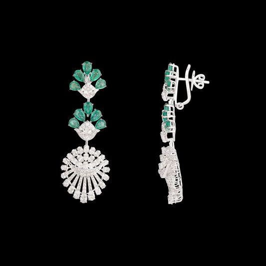 18K White Gold Diamond Jewellery - 6.605ct VVS-VS-HI with Colour Stones
