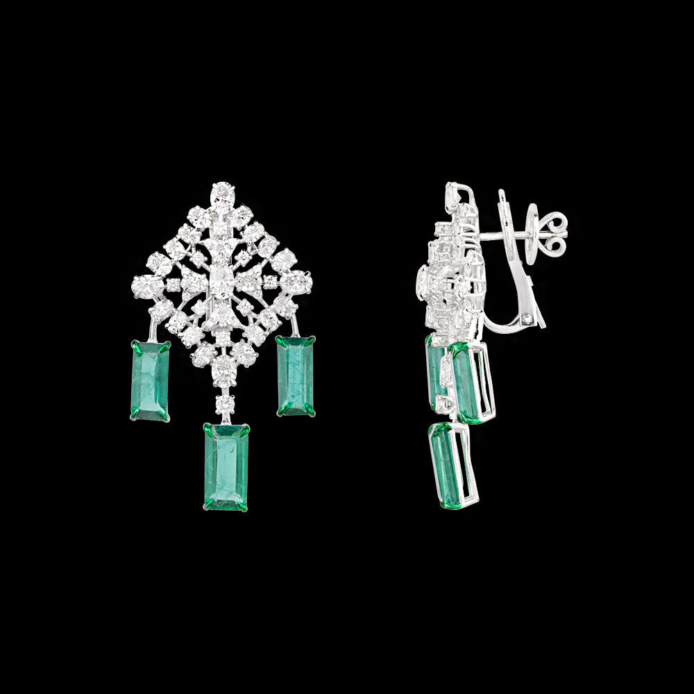 18K White Gold Diamond Jewellery - 6.725ct VVS-VS-FG with Colour Stones