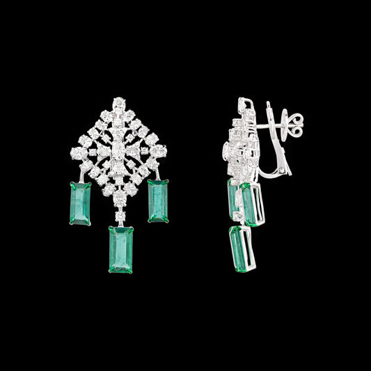 18K White Gold Diamond Jewellery - 6.725ct VVS-VS-FG with Colour Stones