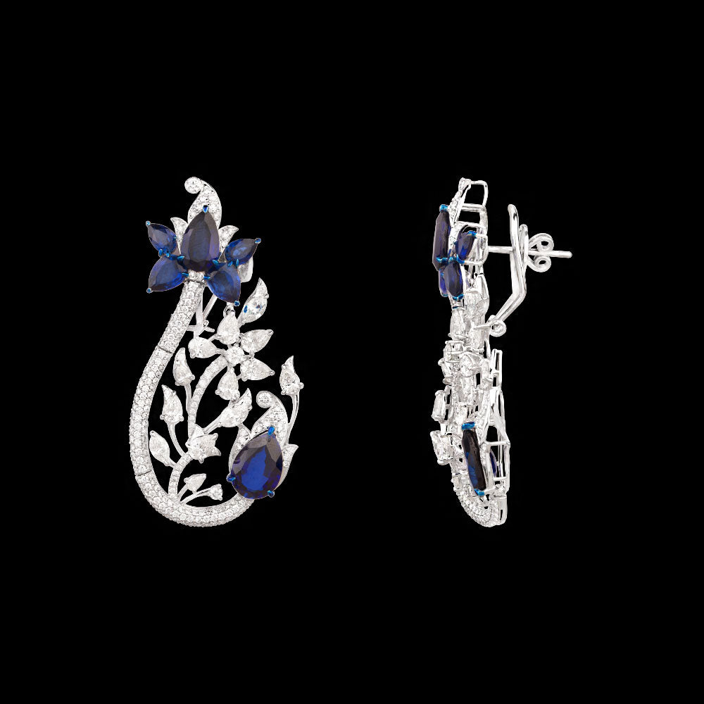 18K White Gold Diamond Jewellery - 7.65ct VVS-VS-HI with Colour Stones
