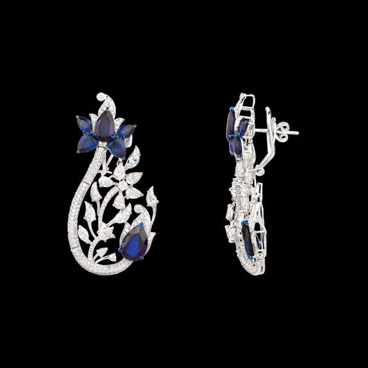 18K White Gold Diamond Jewellery - 7.65ct VVS-VS-HI with Colour Stones