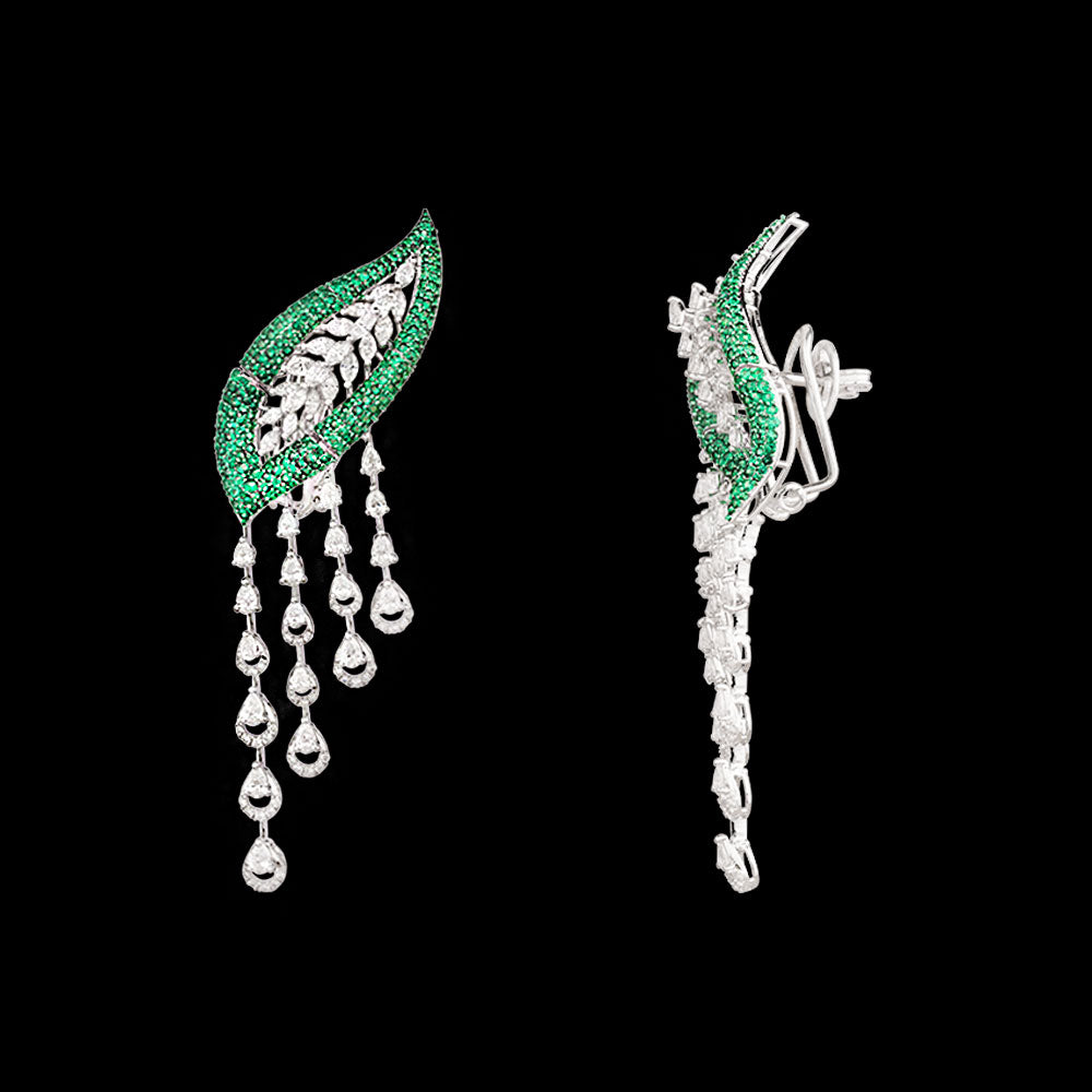 18K White Gold Diamond Jewellery - 4.34ct VVS-VS-EF with Colour Stones