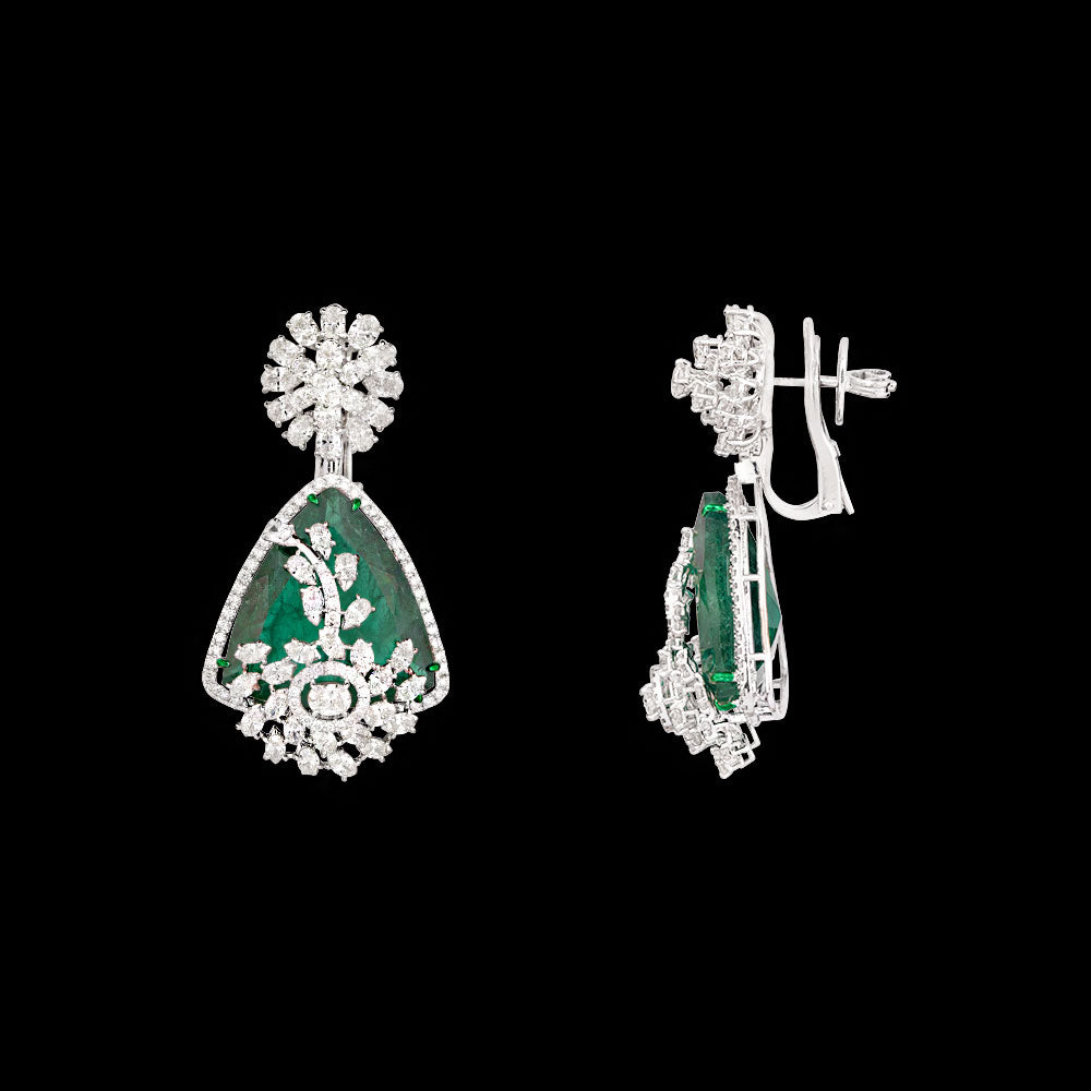 18K White Gold Diamond Jewellery - 7.757ct VVS-VS-HI with Colour Stones