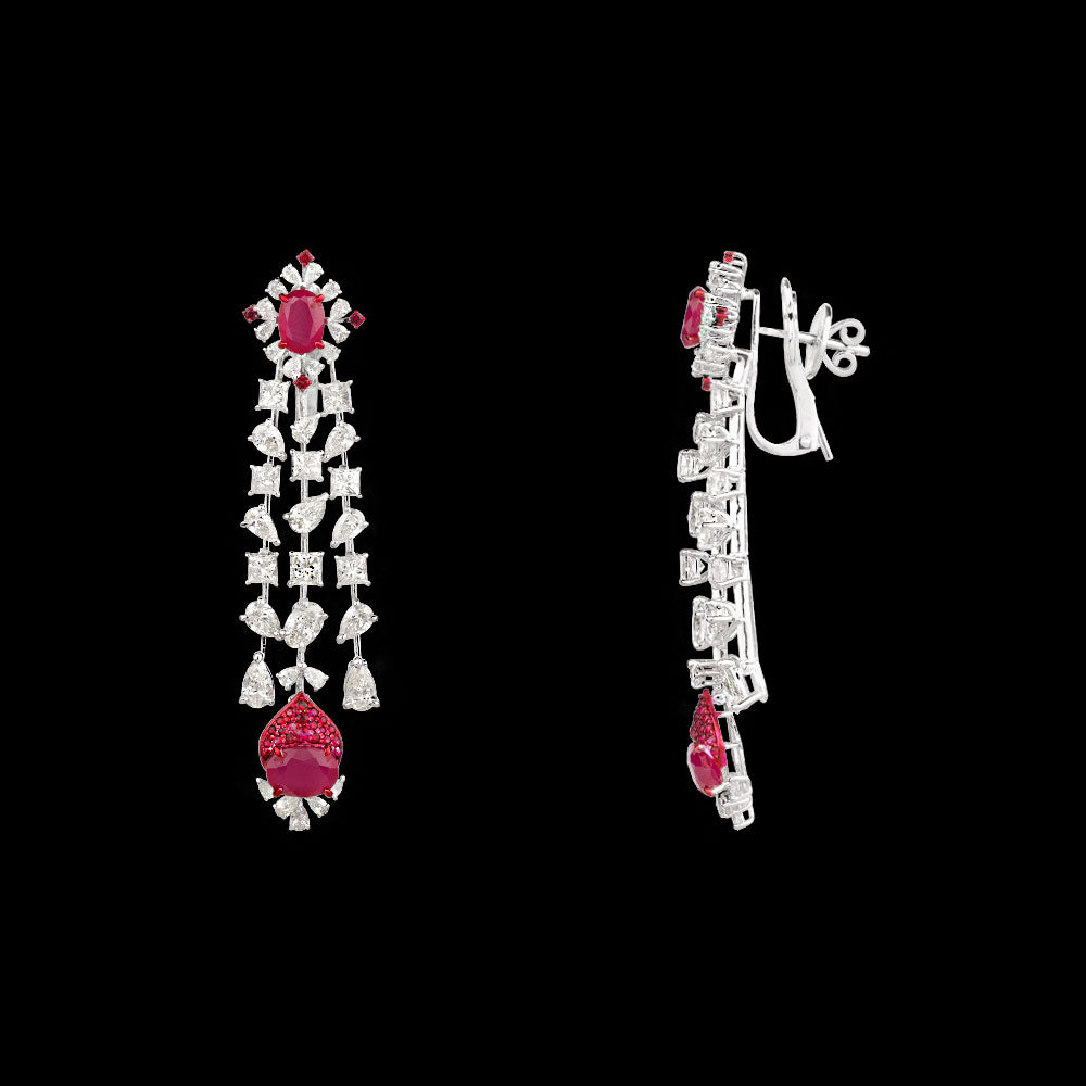 18K White Gold Diamond Jewellery - 9.57ct N-A with Colour Stones