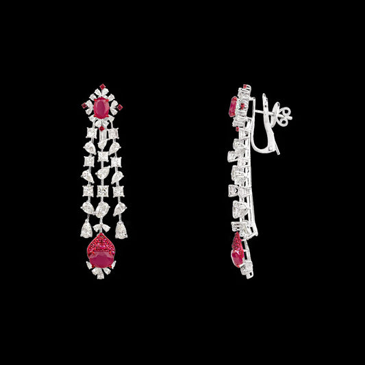 18K White Gold Diamond Jewellery - 9.57ct N-A with Colour Stones