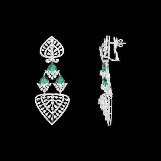 18K White Gold Diamond Jewellery - 7.39ct VVS-VS-EF with Colour Stones