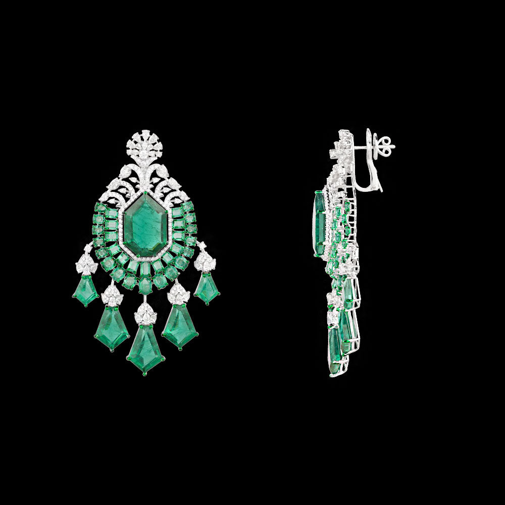 18K White Gold Diamond Jewellery - 6.28ct VS-SI-FG with Colour Stones