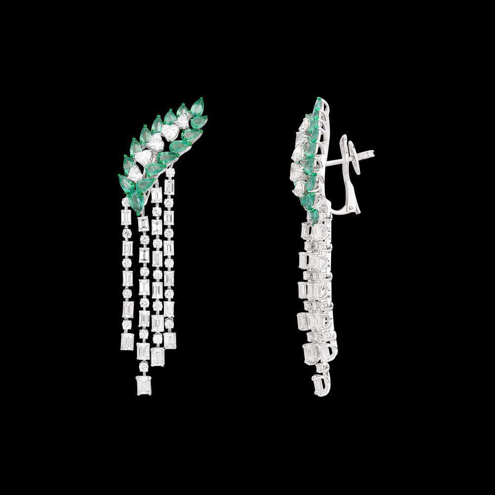 18K White Gold Diamond Jewellery - 11.61ct VVS-VS-GH with Colour Stones