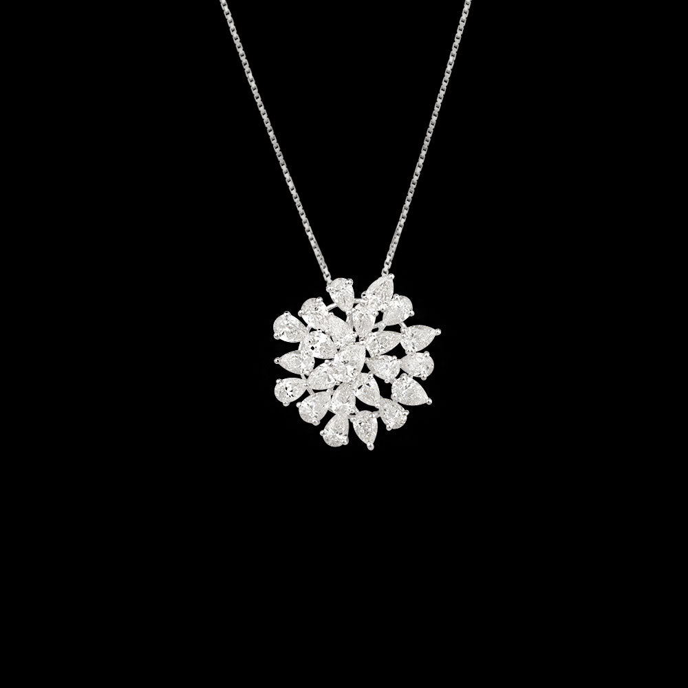 18K White Gold Diamond Pendant - 6.145ct VVS-VS-GH