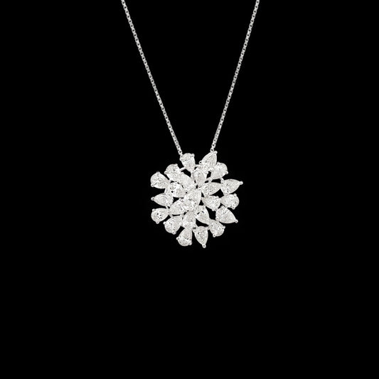 18K White Gold Diamond Pendant - 6.145ct VVS-VS-GH