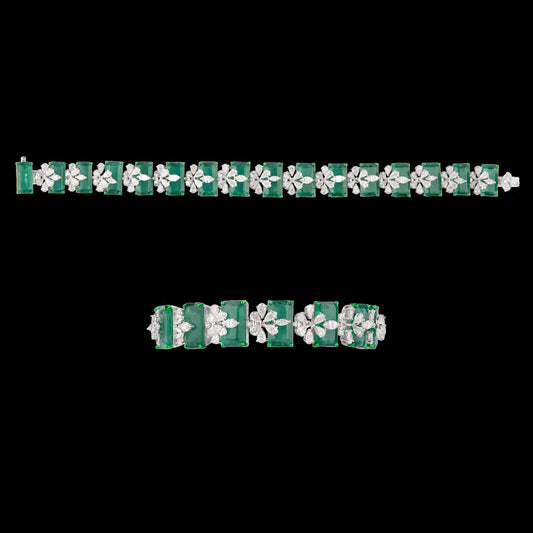 18K White Gold Diamond Bracelet - 7.87ct VVS-VS-FG with Colour Stones