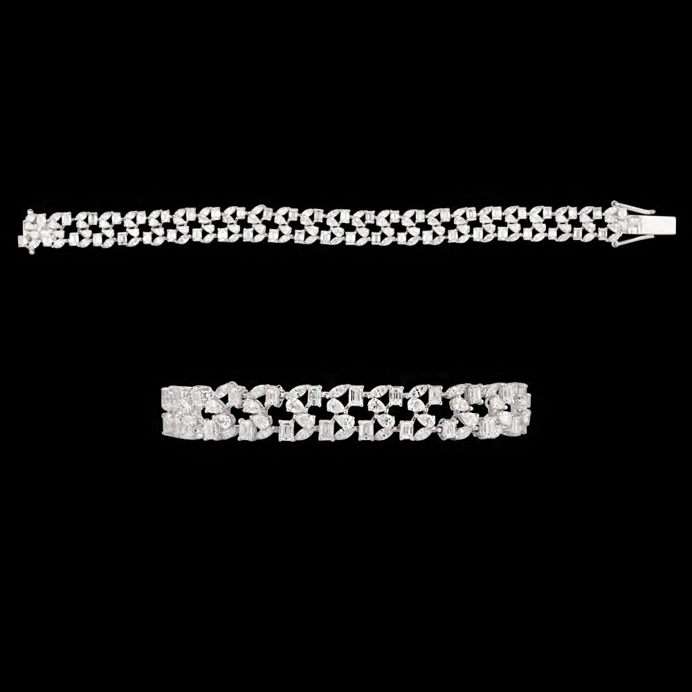 18K White Gold Diamond Bracelet - 9.276ct VVS-VS-EF