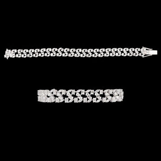 18K White Gold Diamond Bracelet - 9.276ct VVS-VS-EF