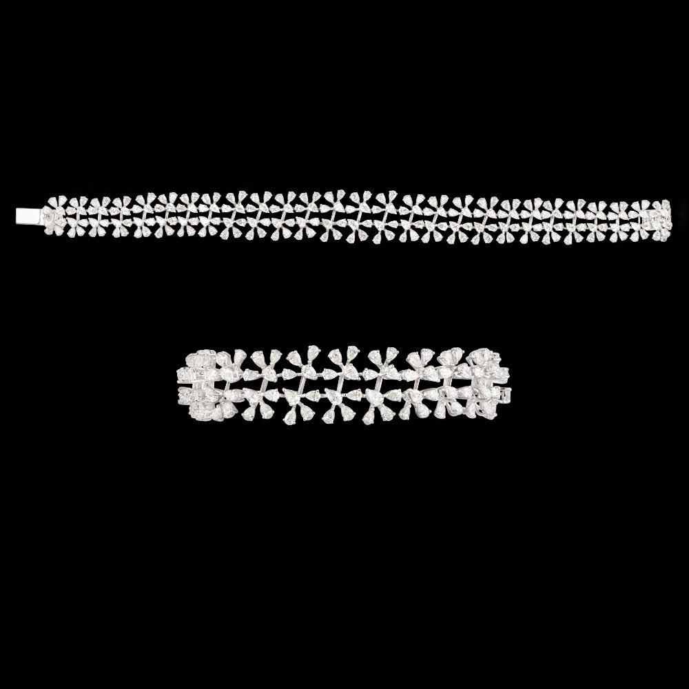 18K White Gold Diamond Bracelet - 11.02ct VVS-VS-FG