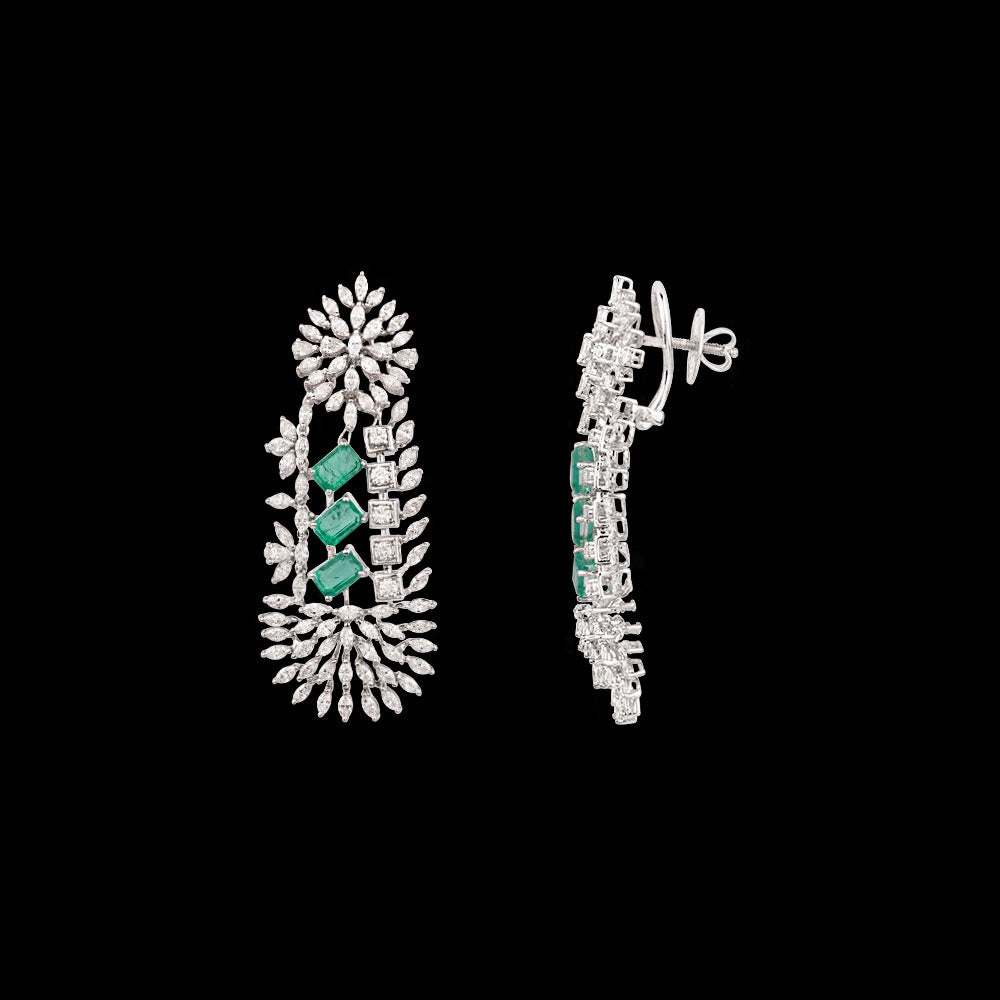 18K White Gold Diamond Jewellery - 6.37ct VVS-VS-EF with Colour Stones