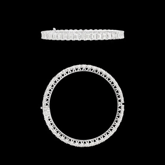 18K White Gold Diamond Bangle - 26.71ct SI-IJ