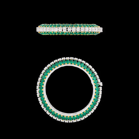 18K White Gold Diamond Bangle - 19.91ct VVS-VS-HI with Colour Stones