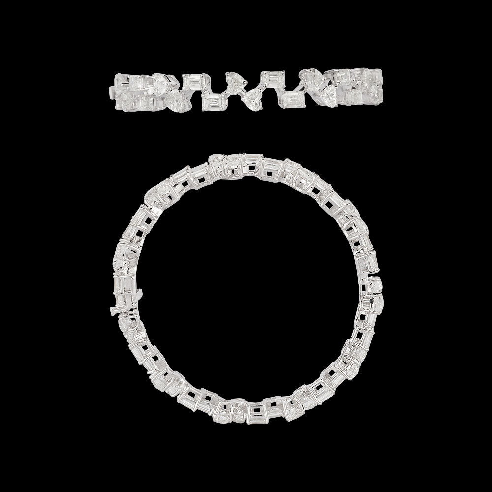 18K White Gold Diamond Bangle - 21.68ct VS-SI-GH