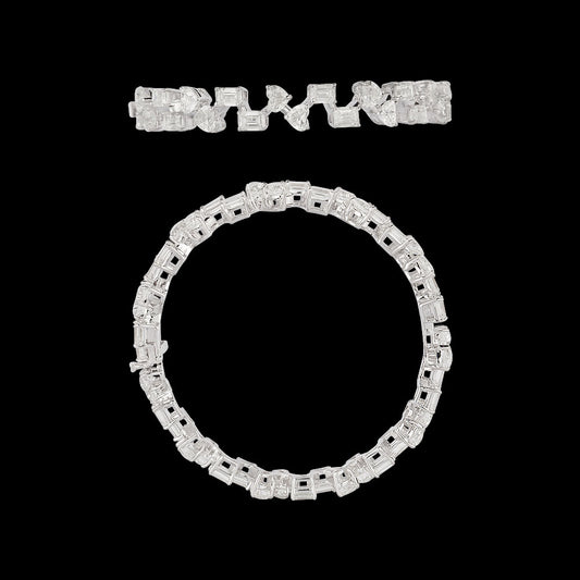 18K White Gold Diamond Bangle - 21.68ct VS-SI-GH