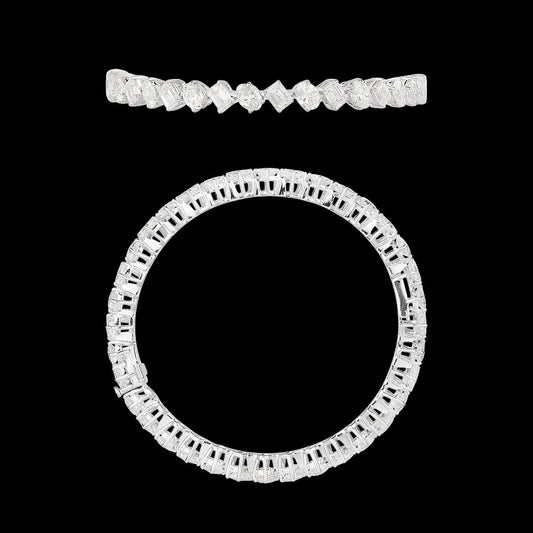 18K White Gold Diamond Bangle - 17.285ct SI-GHI